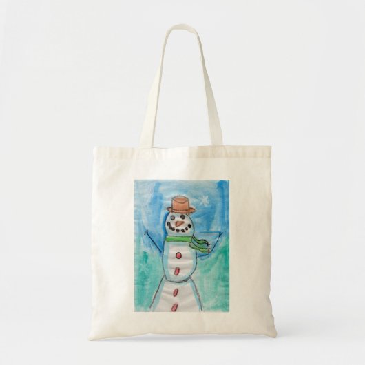 Snowman Happiness - Kinder kunst voor CHOC Tote Bag (Voorkant)