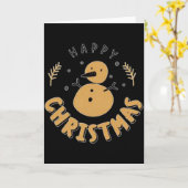 Snowman Happy Christmas Kaart (Gele Bloem)