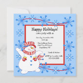 Snowman Happy Holiday - Uitnodiging voor kerstfees (Voorkant)