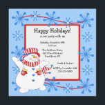 Snowman Happy Holiday - Uitnodiging voor kerstfees<br><div class="desc">Begin je kerstfeest meteen af met onze super leuke Prettige feestdagen Snowman-uitnodiging met een schattige sneeuwpop omgeven door sneeuwvlokken op een blauwe achtergrond. Kute voor een kind kerstfeest of een volwassen kerstfeest! Zorg ervoor dat al je vrienden en familieleden er zijn om dit vakantieseizoen met je te vieren! Kerstmis is...</div>