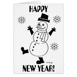 Snowman "HAPPY NEW YEAR"-kaart