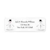 Snowman Happy Schattigee Winter Kerstterugkomst Ad Etiket (Voorkant)