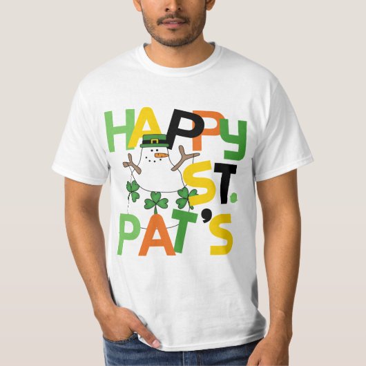 Snowman Happy St. Pat's Day Tshirts and Gifts (Voorkant)