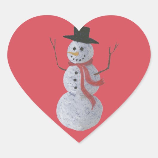 Snowman Hart Sticker (Voorkant)