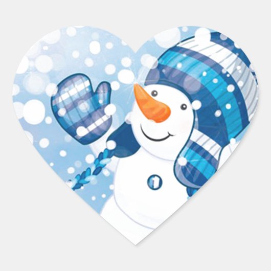 Snowman Hart Sticker (Voorkant)