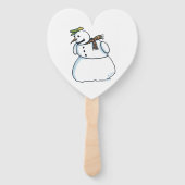 Snowman heart hand fans handwaaier (Achterkant)