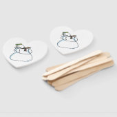 Snowman heart hand fans handwaaier (Niet-gemonteerd)