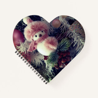 Snowman Heart-Shaped Spiral Notebook Notitieboek