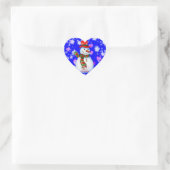 Snowman Heart Sticker (Tas)