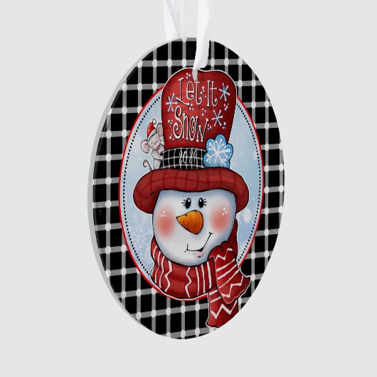 Snowman Herinneringen:  Sneeuwman Kerstmis Ornament (voorkant)