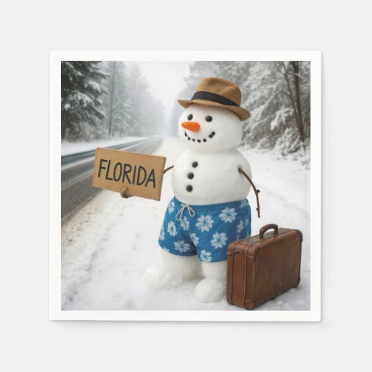 Snowman Hitchhiking to Florida Servet (Voorkant)