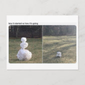 Snowman Hoe het begon versus hoe het gaat Twitter Briefkaart (Voorkant)