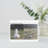 Snowman Hoe het begon versus hoe het gaat Twitter Briefkaart (Staand voorkant)