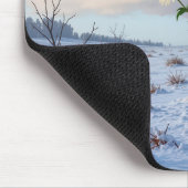 Snowman Holding a White Daisy Muismat (Hoek)