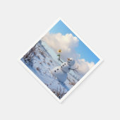 Snowman Holding a White Daisy Servet (Hoek)