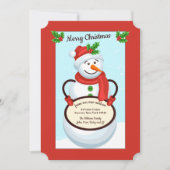 Snowman Holding Sign Moving Holiday Card Kaart (Voorkant)