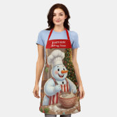 Snowman Holiday Baking Apron Schort (Gedragen)