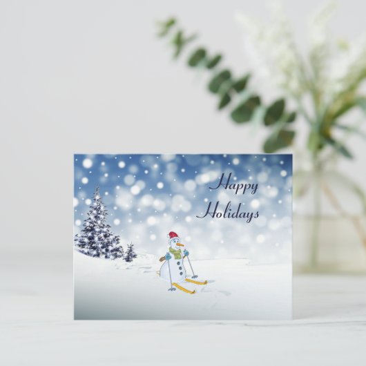 Snowman Holiday Briefkaart (Staand voorkant)