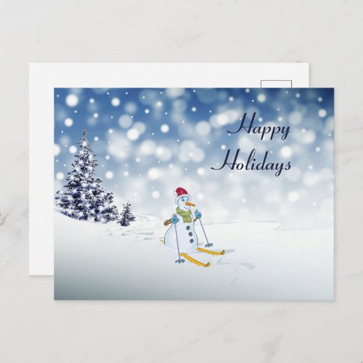 Snowman Holiday Briefkaart (Voorkant / Achterkant)