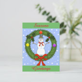 Snowman Holiday Briefkaart () (Staand voorkant)