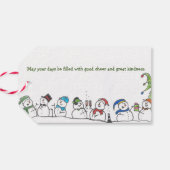 Snowman Holiday Cadeaulabel (Achterkant Horizontaal)