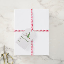 Snowman Holiday Cadeaulabel