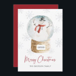 Snowman Holiday Card voor fijne kerst Feestdagenkaart<br><div class="desc">Deze schattige en griezelige vakantiekaart is voorzien van een mooie sneeuwpop in een sneeuwruimer wereldbol met bleke grijze sneeuwvlokken. De rug van de kaart omvat een bericht voor het personaliseren van of het verlaten van het spatie om het bericht te schrappen.</div>