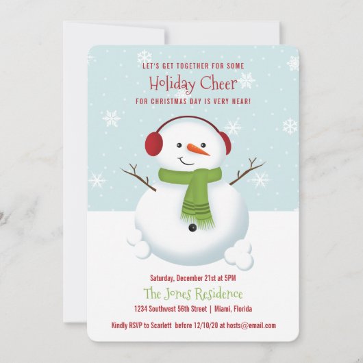Snowman Holiday Cheer Kaart (Voorkant)