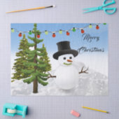 Snowman Holiday Decoupage Craft voor prettige kers Tissuepapier (Craft)