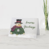 Snowman Holiday Feestdagen Kaart (Voorkant)