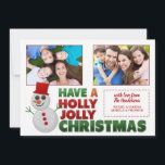 Snowman Holiday Foto van Cute Kerstmis Feestdagenkaart<br><div class="desc">Schattigee kerst voelde sneeuwman Holly Jolly vakantie foto Je nam al die vilten stukken die in je ambachtelijke doos hadden gezeten sinds je een tiener was en besloot om iets schattig en leuk te maken voor de feestdagen. Voer gevoelde sneeuwman kerel! Deze leuke faux vilten sneeuwman en sneeuwscène zal een...</div>