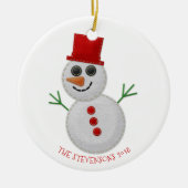 Snowman Holiday Foto van Cute Kerstmis Keramisch Ornament (Voorkant)