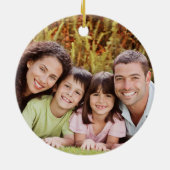 Snowman Holiday Foto van Cute Kerstmis Keramisch Ornament (Achterkant)