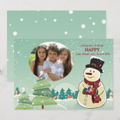 Snowman Holiday-fotokaart Feestdagenkaart (Voorkant / Achterkant)