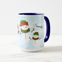 Snowman Holiday gepersonaliseerde mok