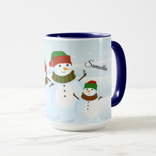 Snowman Holiday gepersonaliseerde mok (Voorkant rechts)