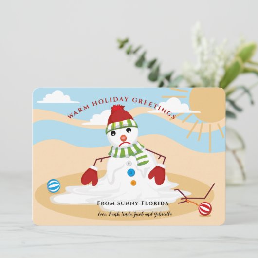 Snowman Holiday Greeting Card Feestdagenkaart (Staand voorkant)