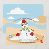 Snowman Holiday Greeting Card Feestdagenkaart (Voorkant / Achterkant)