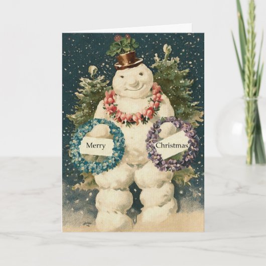 Snowman Holiday Greetings Feestdagen Kaart (Voorkant)