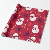 Snowman Holiday kerstcadeau Cadeaupapier (Uitgerold)