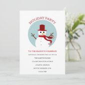 Snowman Holiday/Kerstfeest Uitnodiging (Staand voorkant)