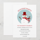 Snowman Holiday/Kerstfeest Uitnodiging (Voorkant / Achterkant)