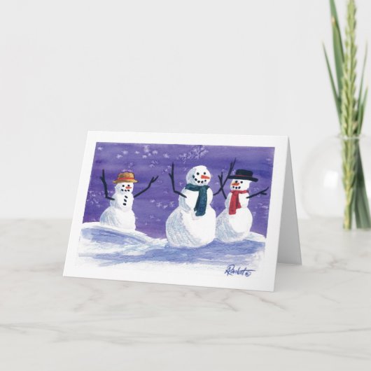 Snowman Holiday, Kerstmis Kaart (Voorkant)