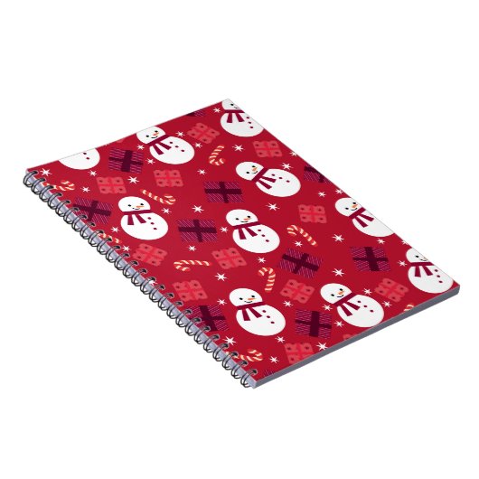 Snowman Holiday Kerstmis Notitieboek (Rechterzijde)