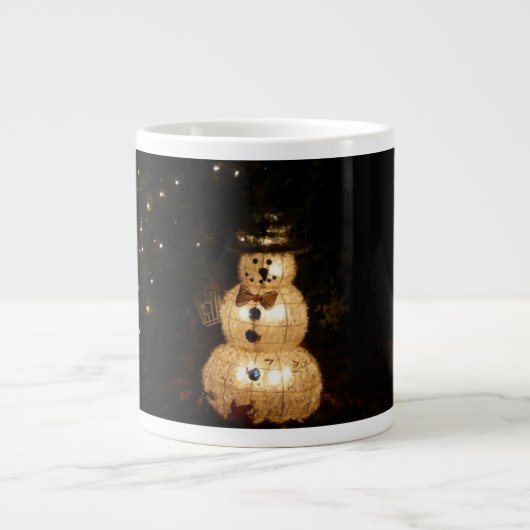 Snowman Holiday Light Display Grote Koffiekop (Voorkant)
