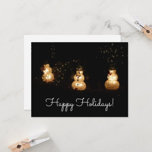 Snowman Holiday Light Display Kaart (Voorkant / Achterkant in situ)