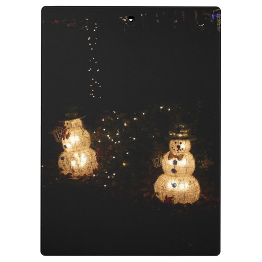 Snowman Holiday Light Display Klembord (Achterkant)