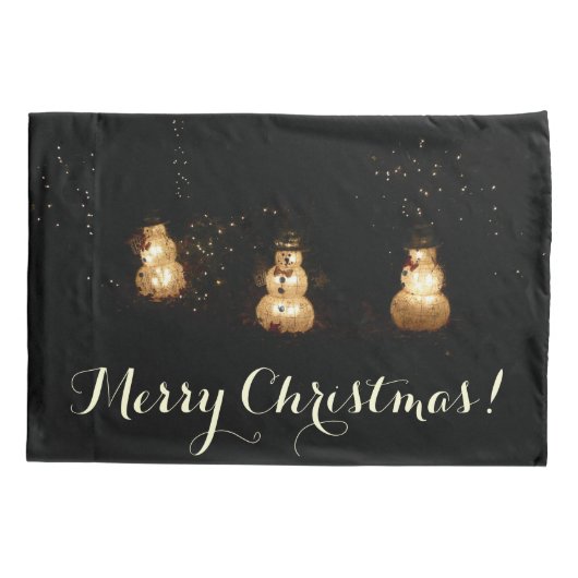 Snowman Holiday Light Display Kussensloop (Achterkant)