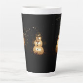 Snowman Holiday Light Display Latte Mok (Voorkant)