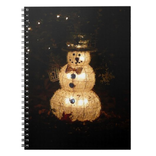 Snowman Holiday Light Display Notitieboek (Voorkant)